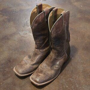 Nocona Collegiate Georgia Bulldogs Western Boots Leather Square Toe 9.5D U.S.A.